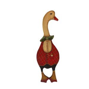 Vintage 1986 Hand Painted Signed Goose Wall Hanging Plaque